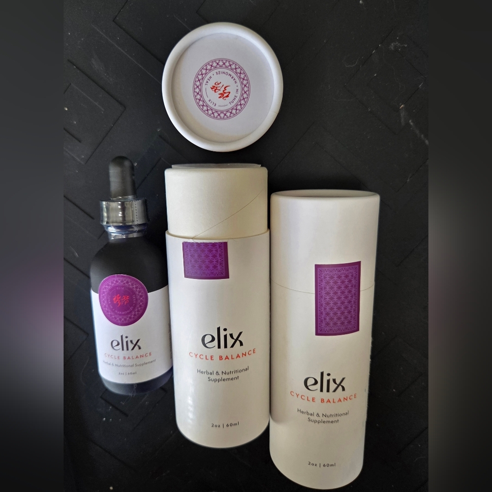 Elix Cycle Balance Herbal Supplement - 2 Bottles NEW Never Opened Exp 07/2028